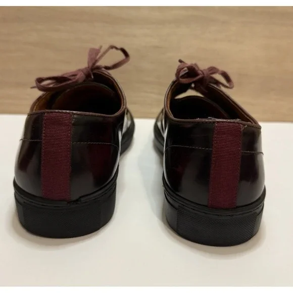 TED BAKER Men's Kanten Low-top Leather Derby Shoes Dark Red Size 9 - Picture 5 of 7